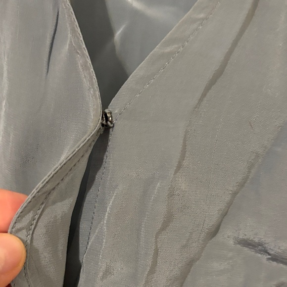 Madewell Satin Peplum Wrap Top in Dusty Blue size 10 - Picture 5 of 8